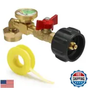 Upgraded Propane Refill Adapter with Valve and Gauge, for Filling 1lb Bottles