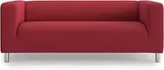 [MASTERS OF COVERS] Klippan Loveseat Slipcover for The IKEA 2 Seater Klippan Loveseat Sofa Cover Replacement-Cotton Red
