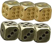 UPKOCH 6Pcs Vintage Copper Dice for Parties Festivals and Board Games Aesthetic Design Material Present for Friends and Family