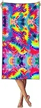 YANYU Tie Dye Pattern Print Bathroom Towels Beach Towel Oversized for Adults Quick Dry Lightweight for Summer