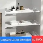Closet Shelf Dividers Expandable Wardrobe Organizer System Tension Rod Rack
