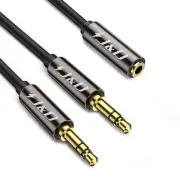 1/8 Inch TRS Stereo Y Splitter Cable, Gold Plated Copper Shell 3.5mm Female t...