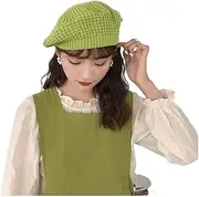 VVABRA Warm Hat Women Winter Warm Knitted Beret，Crochet Beret Hats French Style Solid Colour Artist Cap Winter Hat