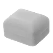Necklace Storage Ring Case Box Light Grey Cuboid 2.4x2x1.4 Inch Paper Velvet