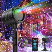 Laser Christmas Projector Lights Outdoor, 3 Color Laser Projector Light, Movi...