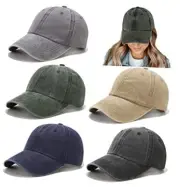 5 Pieces Vintage Washed Plain Baseball Cap Distressed Dad Golf One Size Cotton