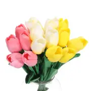15set Tulips Artificial Flowers, Artificial Fake Tulip Stems (Multicolored)