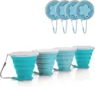 JBER Silicone Collapsible Travel Cup, 4 Pack Silicone Folding Camping Cup with L