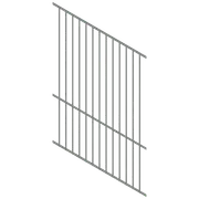 ProtectorAl 1201-2400W x 1200H Palladium Silver Flat Top Square Picket Pool Fence Panel Raked 16-30º