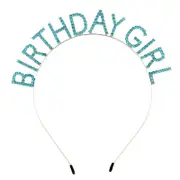 Beakey Birthday Girl Tiara Princess Crown Rhinestone Headband-LakeBlue