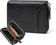 [SLEDEZ] Mens Cash Change Wallet Men's Zip Coin Purse Leather Card Case Keychain Wallet(Colour 2)