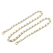 Purse Chain Strap, 47" Purse Strap Shoulder Bag Replacement Strap, White+Gold