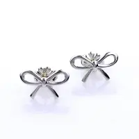 在飛比找Yahoo奇摩購物中心優惠-二手品 Tiffany&Co. 蝴蝶結925純銀耳環