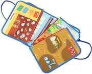 Dinosaur Busy Board for 1 to 3 Years Old Educational Toddler Felt Activity Book Interactive Fine Motor Activity Book Reusable Baby Busy Board for Learning Toys