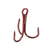 20Pcs 6# 0.75" Treble Fish Hooks Carbon Steel Sharp Bend Hook w Barbs Red