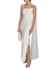 Donna Karan Sash Square Neck Gown
