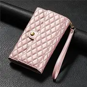 for Samsung A32 (5G) Crossbody Leather Zip Wallet Phone Case(for Samsung A32 (5G)/Pink)