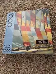 Authentic Springbok Jigsaw Puzzle, Flying Colors Sailboats, king size, New