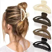 Canitor Hair Clips Set - Neutral Matte Claw Clips for Thin, Medium, and Thick Hair - Cute Semicircle Designs for Women
