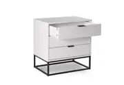 HARDING White 3 Drawer Bedside
