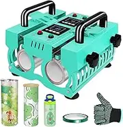 Mug Heat Press Machine, 1000W Mug Heat Transfer Printing Machine with Double Coaster Design, Two Independent Controlled LCD Panels, for 11Oz-30oz Stainless Steel, Ceramic, Glass Tumbler Green