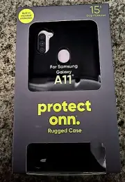 onn Rugged Phone Case with Built in Microbial Protection for Samsung Galaxy A11