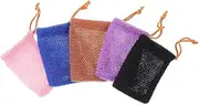 TOVINANNA 5pcs Drawstring Soap Bag Toilet Soap Storage Bathing Pocket Foaming Mesh Bag Saver