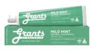 GRANTS of Australia Mild Mint Natural Toothpaste + Aloe Vera 110g