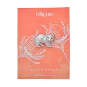 Gibson Gifts Equilibrium Silver Aust Fauna Pin Brooch Wombat Jewellery Gift