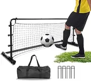Hikeen Professional Soccer Rebounder,Enhanced Rebound Performance Soccer Rebounder Net w/Robust Steel Frame & PE Netting,Portable Easy Setup Soccer Training Equipment for Control, Passing Practice