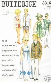 5-Pattern Packs for Barbie Fashion Doll Patterns #3