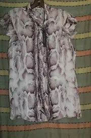 Elie Tahari Bree Quartz Multi Silk Tie-neck Shirt Flutter Sleeves Size XS $ 348