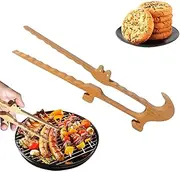 Crocodile Wooden Toaster, 11 Inch Magnetic Wooden Tongs for Toaster, Cooking and Grill, Multipurpose Kitchen Appliances for Easy Storage, for Cooking Bacon Bread Bagel Muffin BBQ