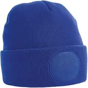 [Beechfield] Unisex Circular Patch Cuffed Beanie (UK Size: One Size) (Bright Royal)