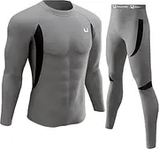 [UNIQUEBELLA] Men's Thermal Underwear Sets Top & Long Johns Fleece Sweat Quick Drying Thermo Base Layer