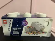 NEW LEGO SPACE THEME STORAGE BRICK & KNOBS BOX TARGET EXCLUSIVE CONTAINER WHITE