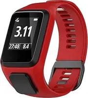 [Turnwin] Band intended for Tomtom Runner 2/3, Spark 3, Golfer 2, Adventurer - Silicone Replacement Strap Bracelet Wristband - GPS Smart Watch Accessories (Red)