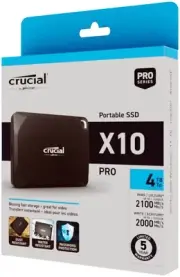NEW* Crucial X10 Pro 4TB 2100MB/s USB 3.2 Gen 2x2 External SSD Solid State Drive