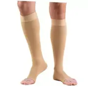 20-30 mmHg Compression Stockings for Men and Large (1 Pair) Beige (Open Toe)