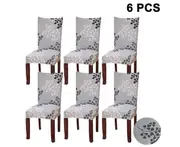 Chair Cover - 6 Pcs Fit Stretch Removable Washable Short Dining Chair Protector Cover Seat Slipcover - Style 3