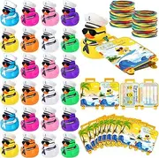 Silipull 72 Pcs Duck Tag Cruise Kit Includes 24 Pcs Mini Cruising Rubber Ducks 24 Sheets Tags 24 Elastic Rubber Bands for Cruising Hiding Luggage Carnival Game Rewards(Multicolor)