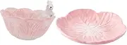 LAPYAPPE Charming Rabbit Bowl Dinner Plate Set Children's Ceramic Tableware Rabbit Bowl Dinnerware
