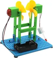 JWQFBC Wind Power Model Kits Small Production Science Experiment Simple Assembly Turbines Generator Kit for Physics Teaching DIY