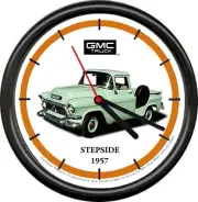 Licensed 1957 GMC Light Green Stepside Pickup Truck General Motors Wall Clock