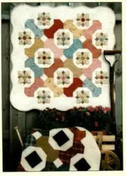 Posie Bowsie Wall Quilt Pattern Easy Bow Tie Option Applique Octagon Flowers