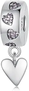 [DOYIS] Clip Stopper bead for Pandora Bracelets-925 Sterling Silver Heart Clip Spacer Bead-Mother's Women Jewelry Gift