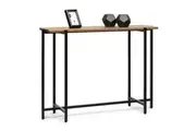 Narrow Golden Black Hallway Console Table with Textured Top