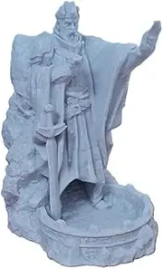 Dice Tower and Tray, 3D-Printing King Statue Dice Rolling Tower for Dragons and Dungeons D&D Tabletop RPG Games Marble White