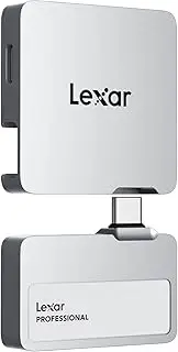 Lexar Professional Go Portable SSD with HUB 1TB, Ultra-Compact, Supports Apple ProRes, Up to 1050MB/s Read and 1000MB/s Write, USB 3.2 Gen 2, IP65 Dust and Water Resistant, for iPhone 15/16, Silver