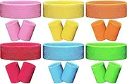 [Skidwedy] Neon Sweatband Set, 80s 90s Absorbent Colorful Headbands Wristbands, Workout Terry Cloth Stretchy Moisture Wicking Band, Unisex Sports Headbands Exercise Sweatbands Gym Wristbands for Men Women